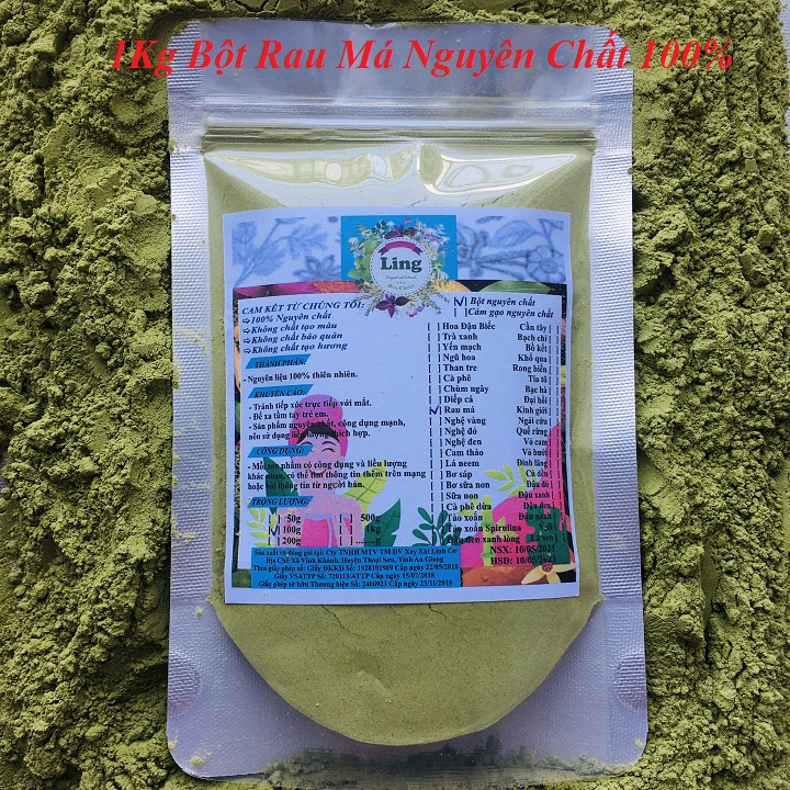 Bột Rau má sấy lạnh 500g-1Kg có giấy VSATTP và ĐKKD nguyên chất thiên nhiên 100% dùng để đắp mặt đa công dụng