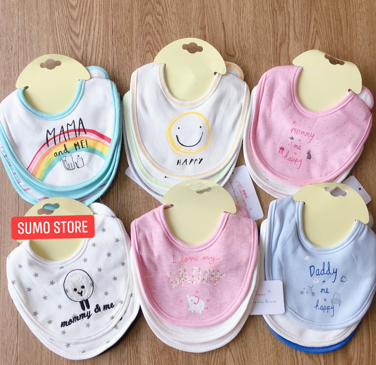 Set 3 yếm tròn momcare , yếm ăn dặm cho bé , đồ dùng ăn dặm