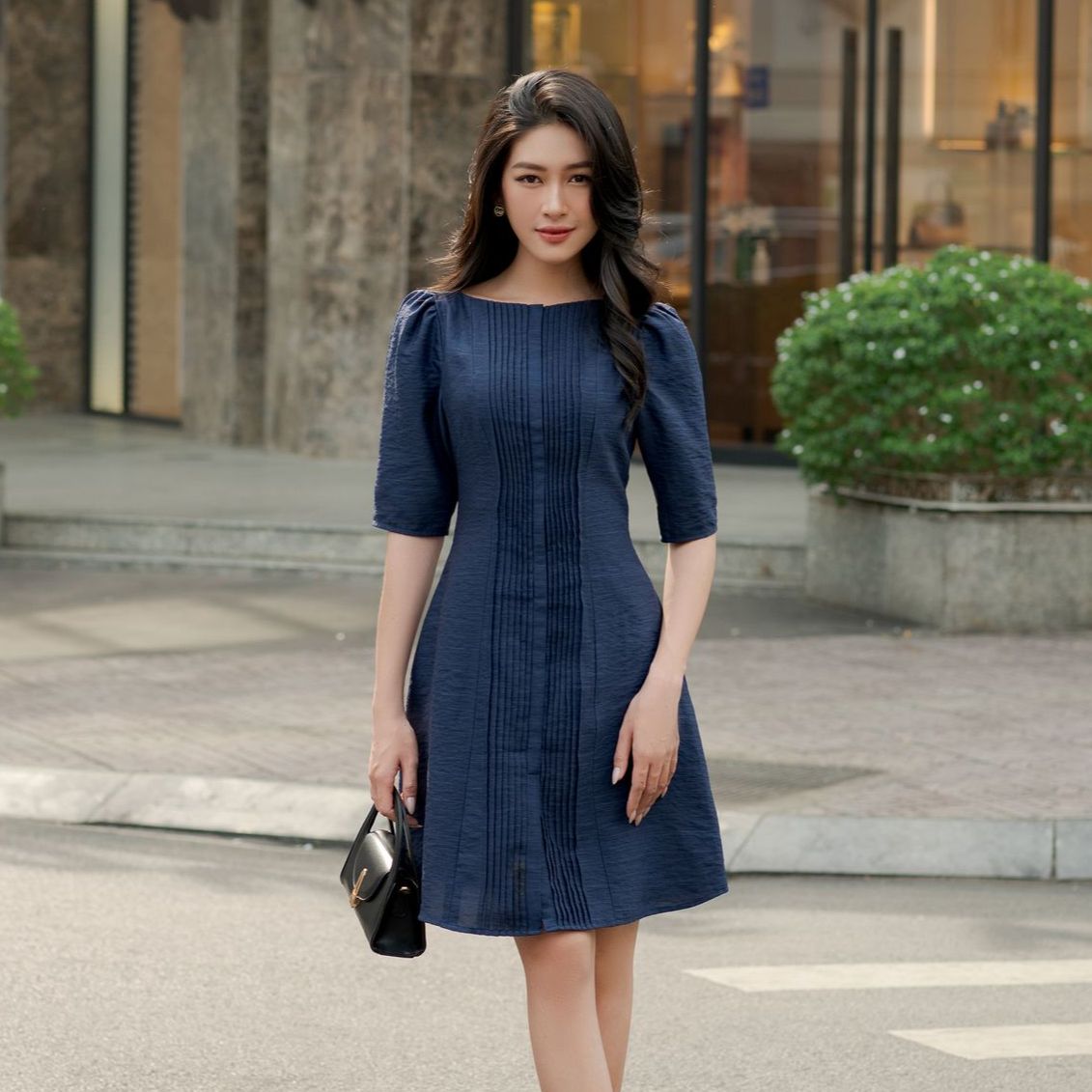 Olv - đầm charlie pleated dress