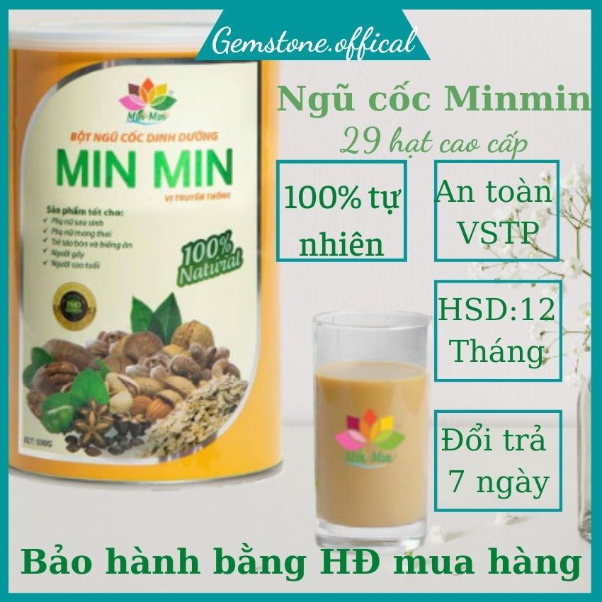 Bột ngũ cốc dinh dưỡng Minmin 29 hạt cao cấp - bầu, sau sinh, trẻ trên 2 tuổi, người già đều sử dụng được + tặng kèm quà