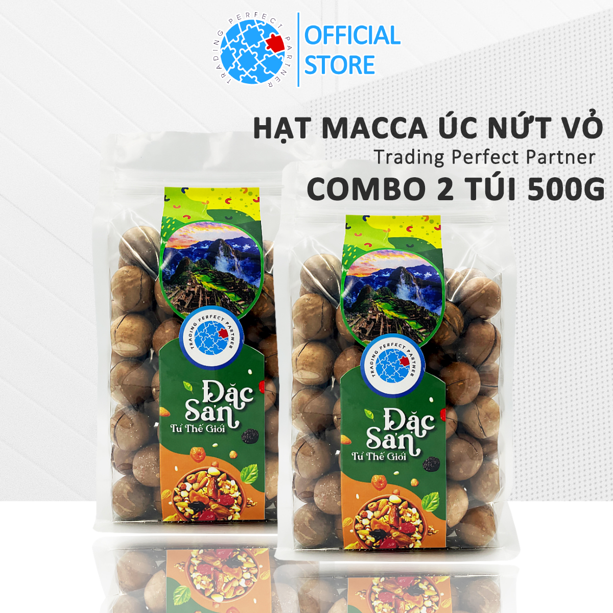 Combo 2 túi 500g hạt macca úc nứt vỏ trading perfect partner - nhập khẩu từ úc