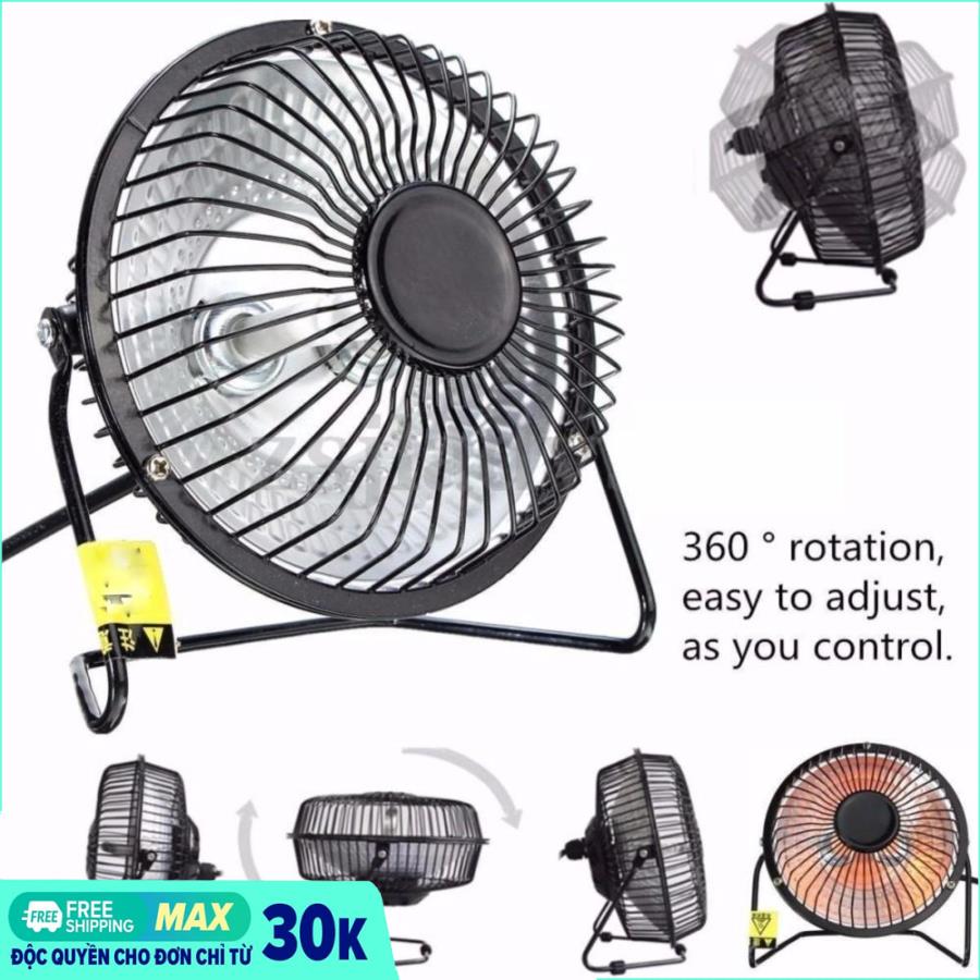 Quạt sưởi halogen heater 4 inch - Quạt sưởi ấm mini để bàn