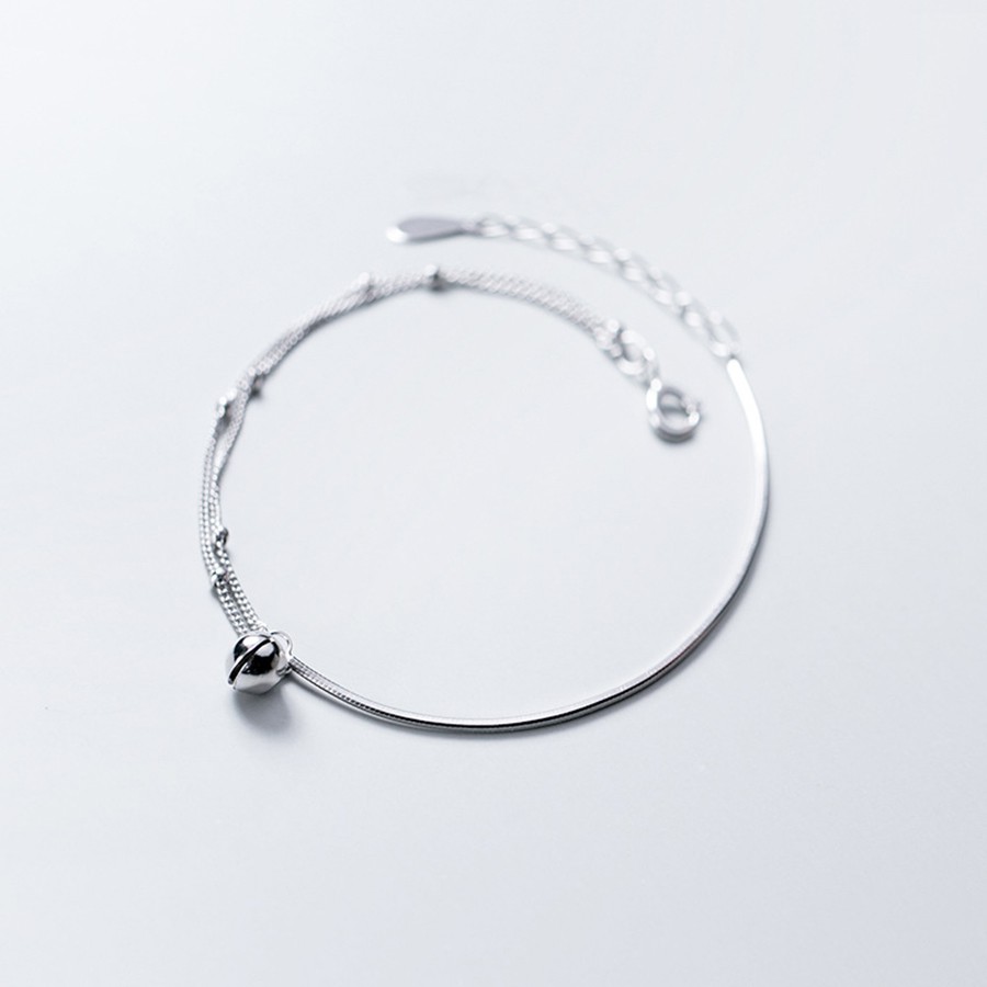 Vòng Tay Nữ Bạc ITALY S925 Cao Cấp Charm Chuông Nhỏ Lắc Bạc Bling Jewelry