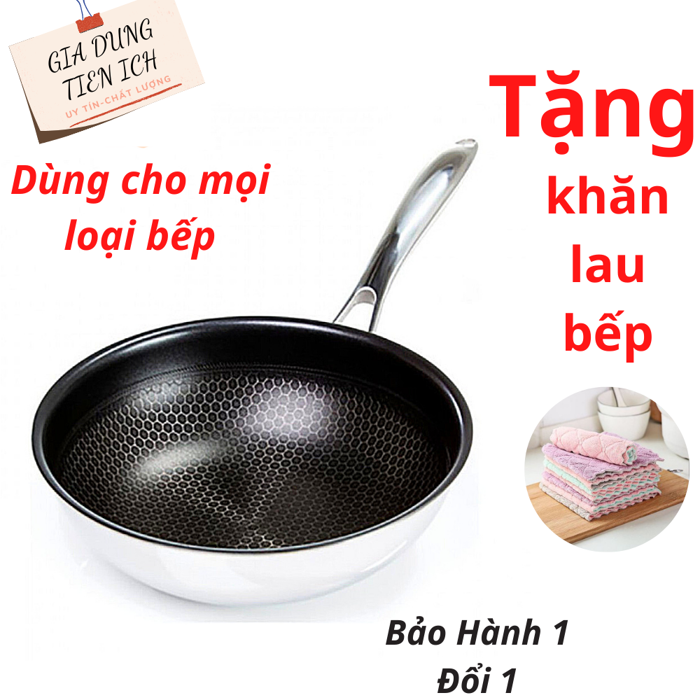 Chảo Sâu Lòng Chống Dính Vân Tổ Ong Size 32cm, Chảo Vân Tổ Ong, Chảo Chống Dính, Chảo Dùng Cho Mọi Loại Bếp, Chảo Dùng Cho Bếp Từ