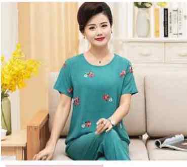 Bộ lanh thêu hoa trung niên cực mát