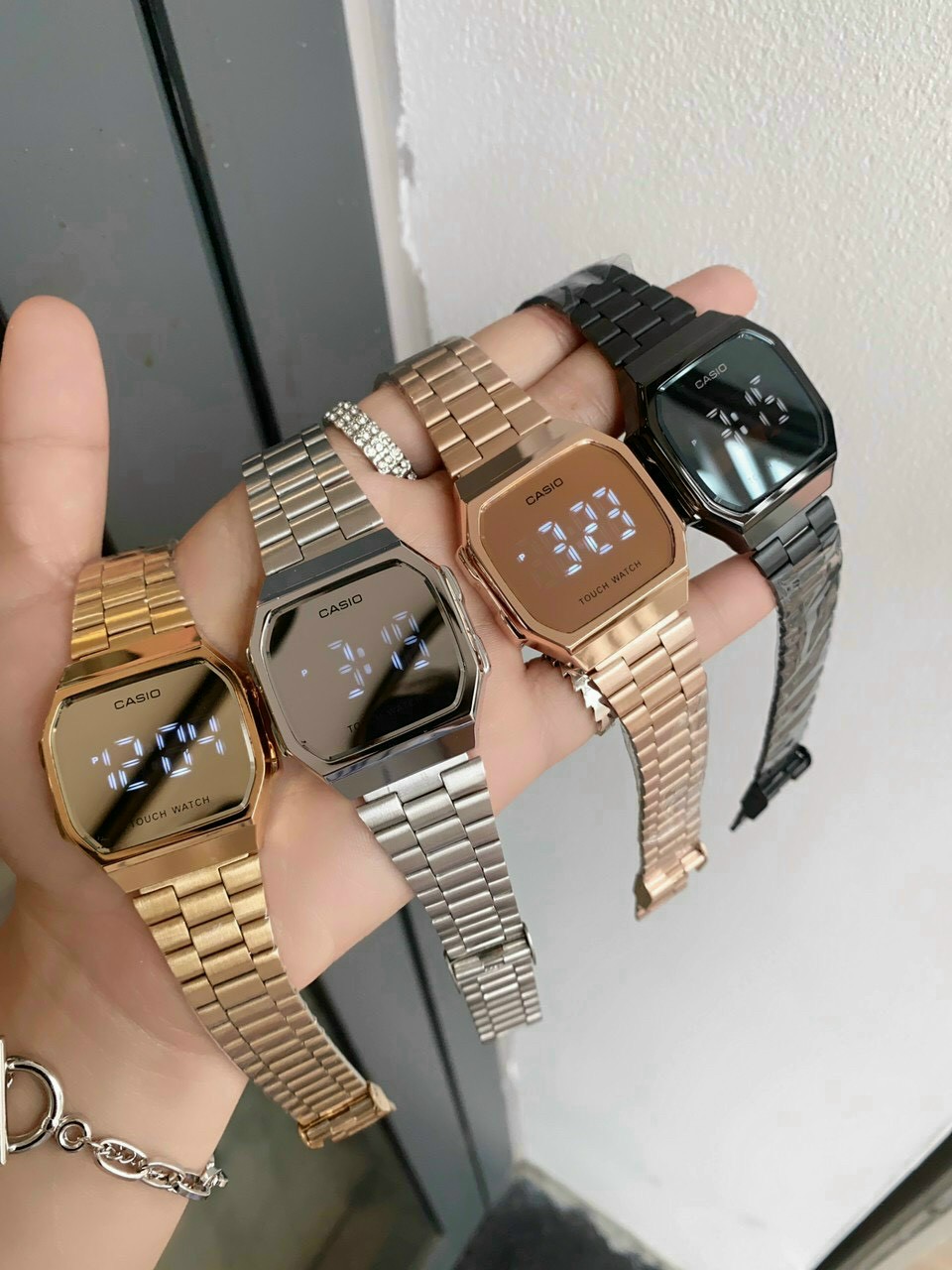 Đồng Hồ Điện Tử Cặp Nam Nữ Casio, Tráng Gương, Đèn Led, Dây Thép Không Ghỉ, Không Xuống Màu, Bảo Hành 12 Tháng