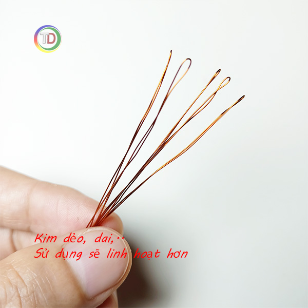 Kim xâu vòng 5 CHIẾC xâu mọi cỡ hạt xâu hạt đá hạt cườm hạt gỗ làm vòng tay phong thủy vòng handmade, Kim xâu vòng kẽm không rỉ - TD store