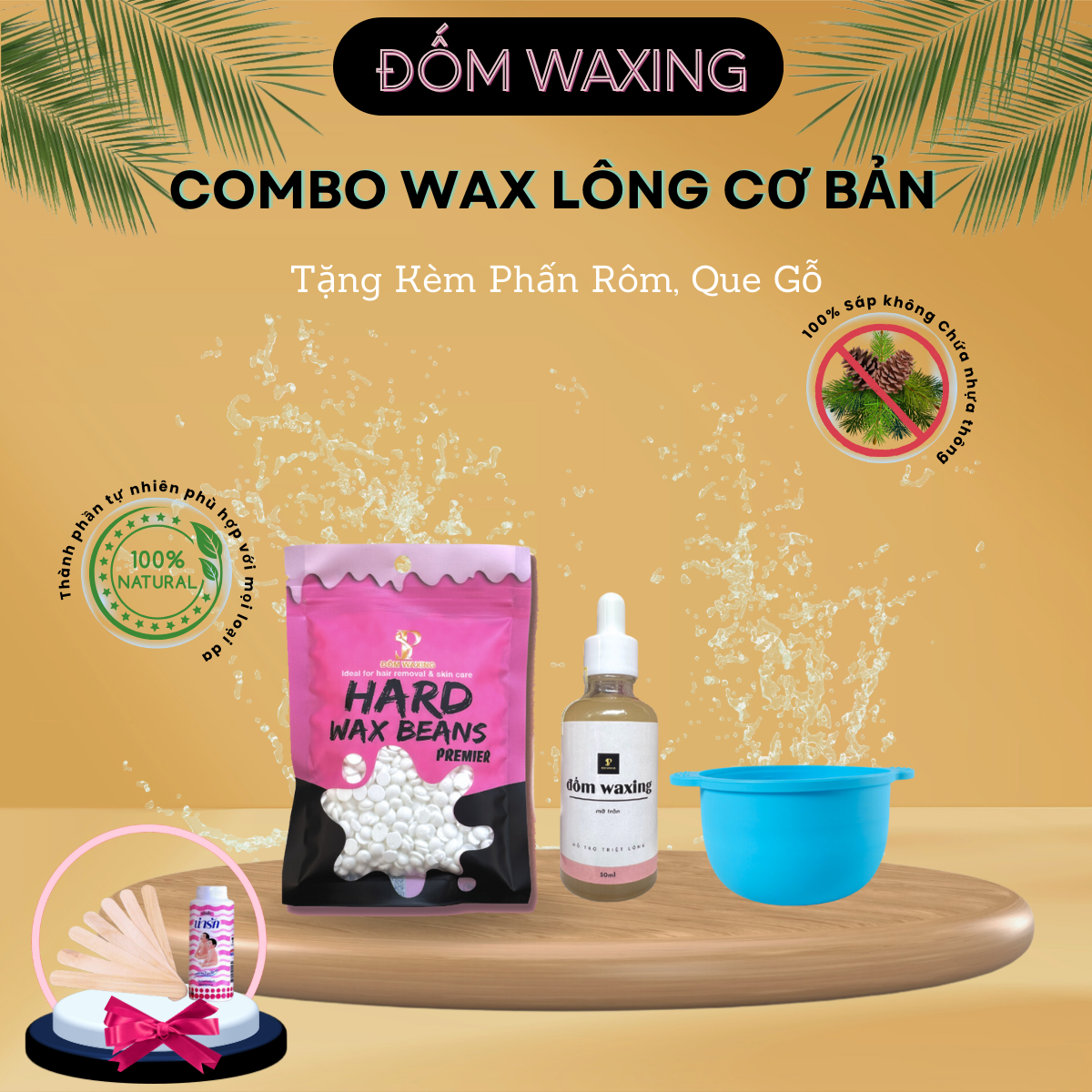 Combo waxing cơ bản + tặng 5 que lấy sáp tiệt trùng wax nách- tay chân- bikini...