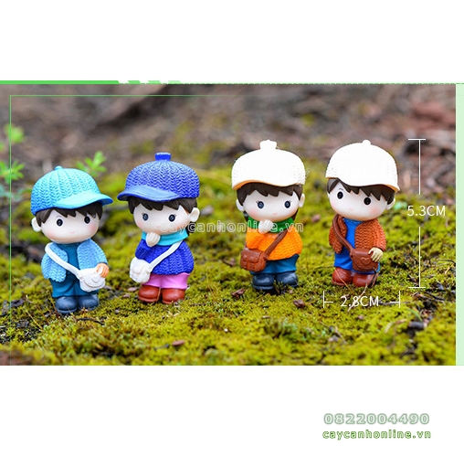 Đôi bạn trai gái zakka resin - Phụ kiện trang trí Terrarium