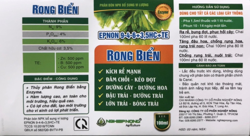 Phân Bón EPNON Rong Biển Kích rễ cực mạnh  - Đâm chồi , kéo đọt - Dưỡng Hoa , Dưỡng Cây