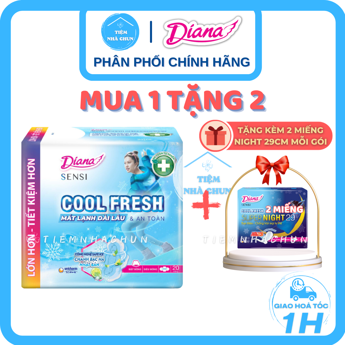- băng vệ sinh diana sensi cool fresh siêu mát mỏng cánh - nhi.tnl / tiemnhachun / tiệm nhà chun