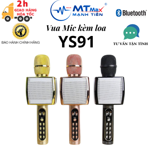 Micro Bluetooth karaoke không dây YS91 Cực Bắt Giọng, Âm Thanh Trong Lớn, Gắn Usb, Thẻ Nhớ