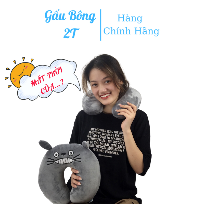 Gối Chữ U Gối Kê Cổ Gối Du Lịch Totoro Hàng Cao Cấp Vải Nhung Mềm Mịn Lót Bông Gòn