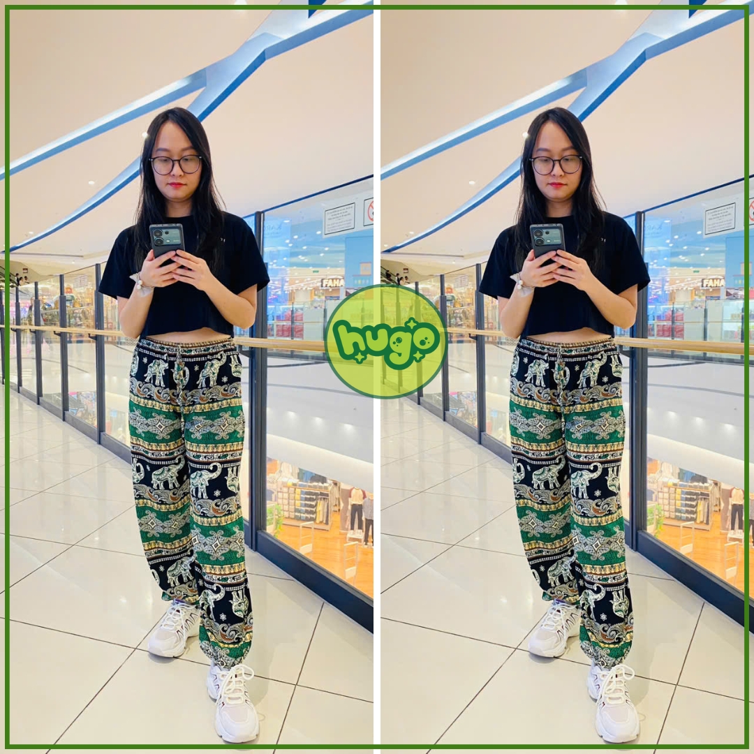 Quần alibaba - Quần lanh thổ cẩm - Quần thổ cẩm nam nữ bo chân, đủ size nhiều mầu, thoải mái mát mẻ - Hugo Shop