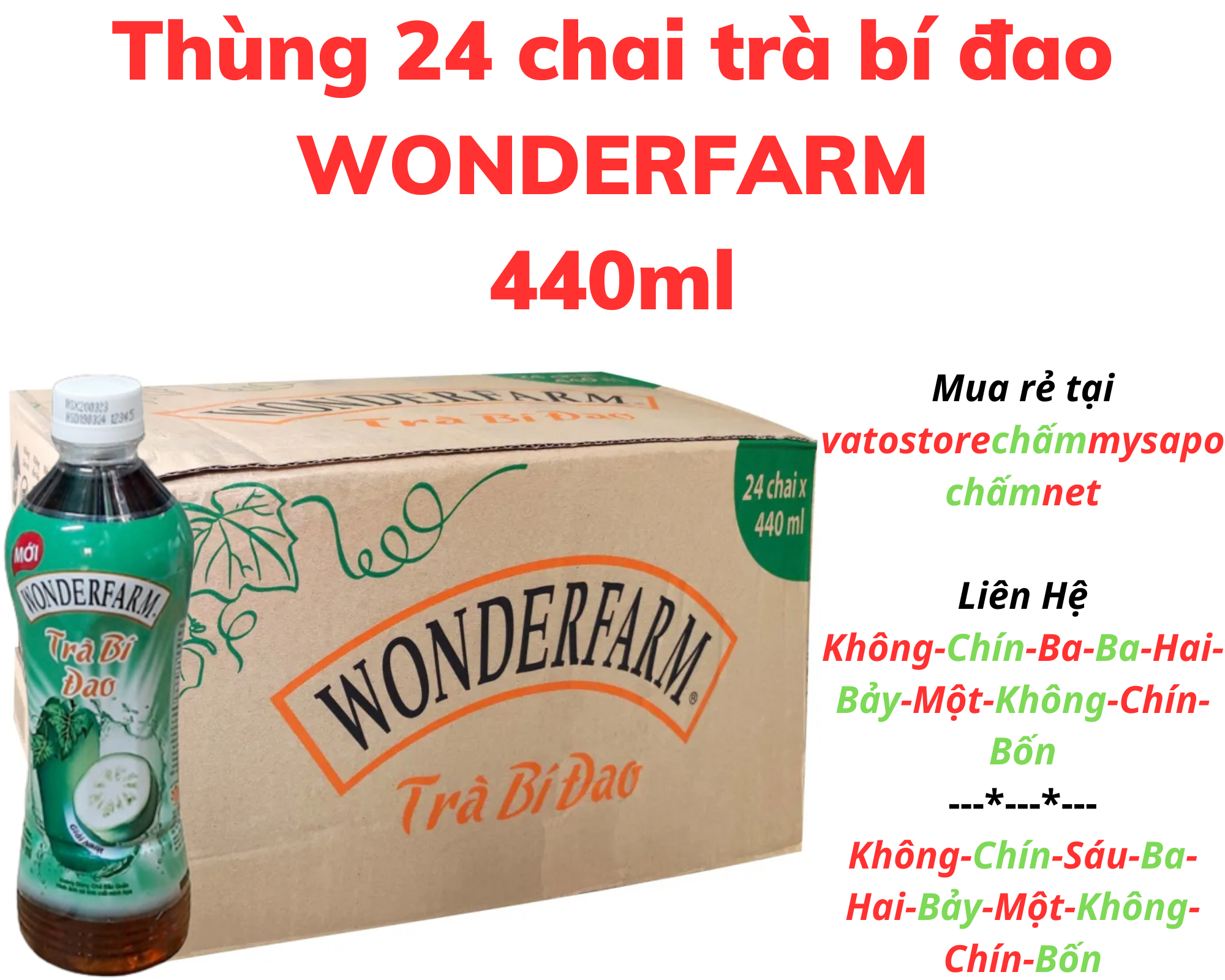 Trà bí đao WONDERFARM chai 440ml