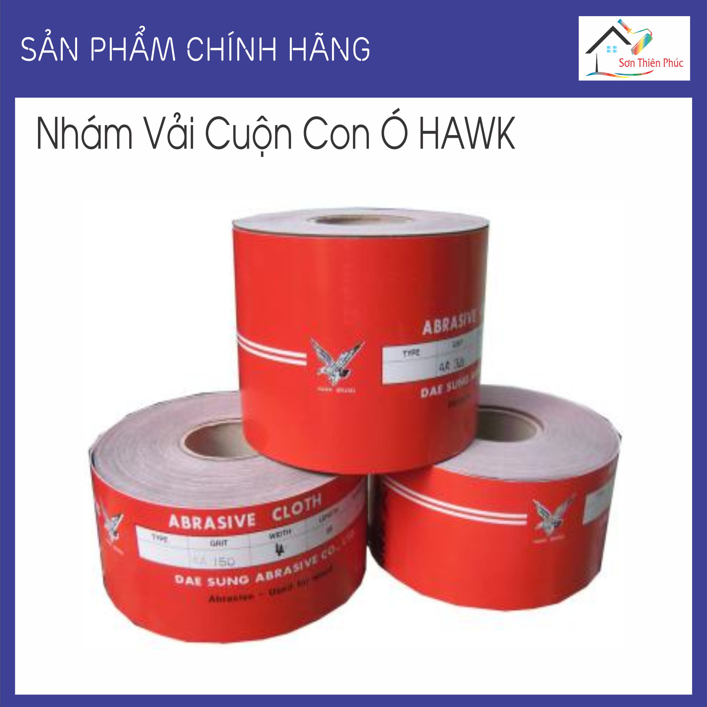 Nhám vải cuộn con ó hawk vải mềm khổ 10cm . xử lí mọi bề mặt