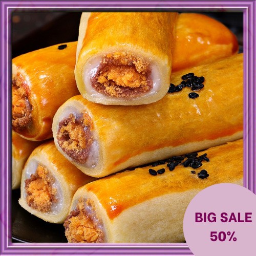 Bánh pía trứng muối cuộn thơm ngon ăn vặt - Bánh Pía Dài