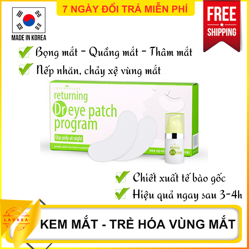 Mặt nạ mắt Hàn Quốc giảm thâm quầng, bọng mắt, an toàn cho da - Returning Dr EYE PATCH Program - Thương hiệu Lagivado - hộp 10 liệu trình - Mặt nạ mắt tự nhiên, mặt nạ mắt collagen - LAVAHA