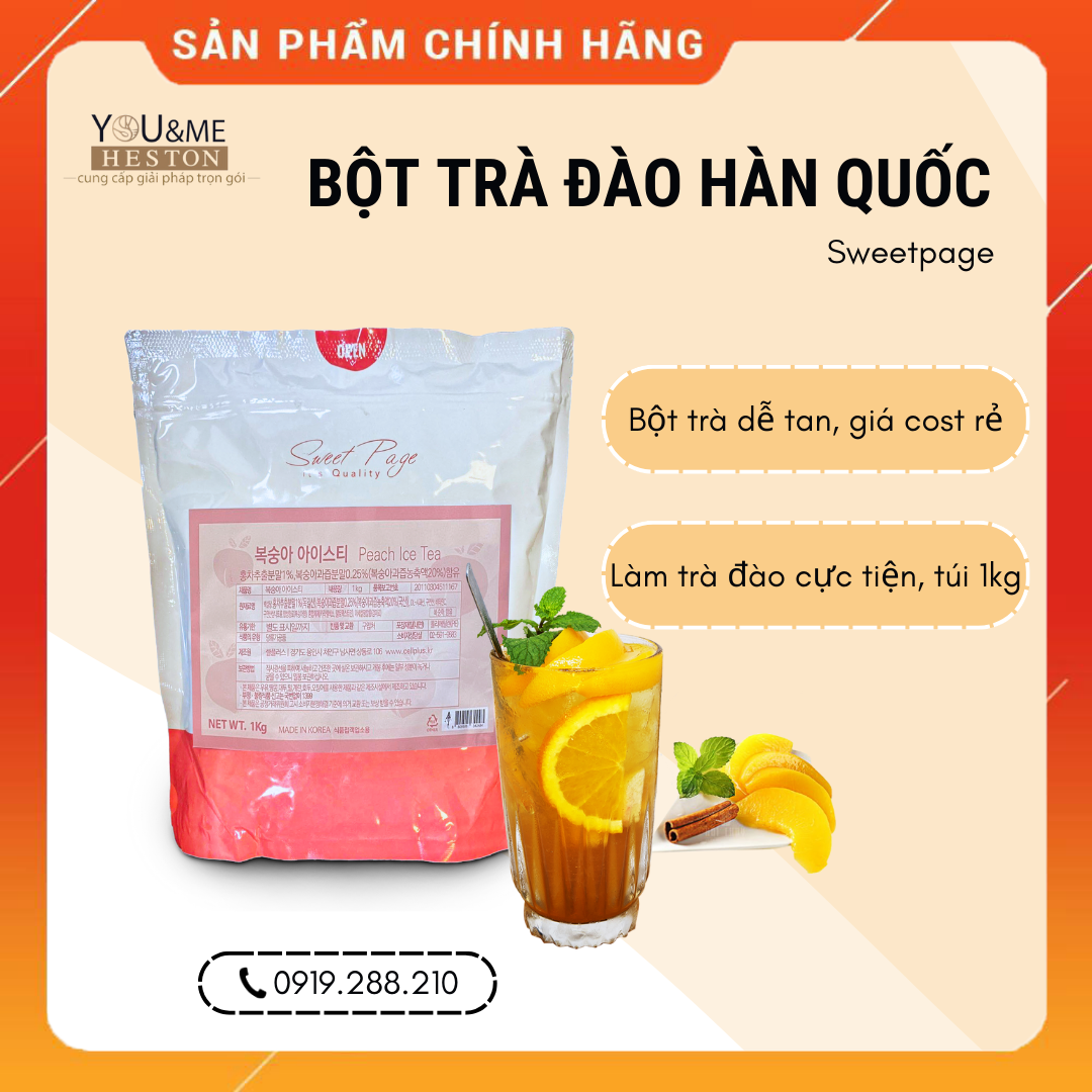 Bột trà đào hòa tan hiệu Sweet Page 1KG Hàn Quốc