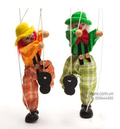 Con rối gỗ chú hề - Đồ chơi gỗ