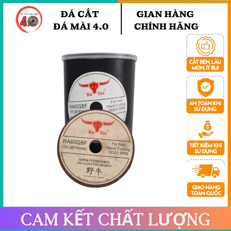 Đá cắt sắt botot 105,125 - đá cắt inox - đá cắt kim loại