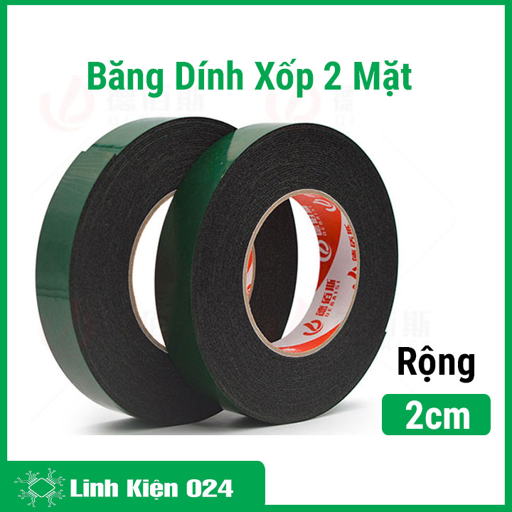Bộ 2 cuộn băng dính xốp 2cm 2 mặt siêu dính, chắc chắn