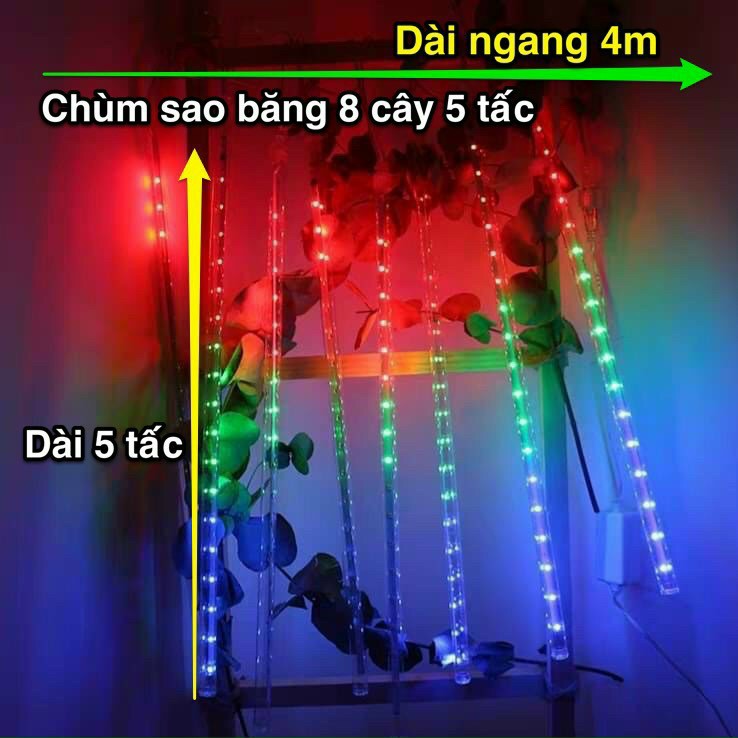 Led sao băng chùm 8 cây 5 tấc