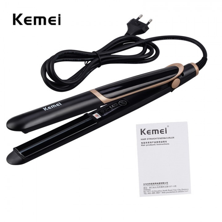 [HCM]Máy Duỗi Kiêm Làm Xoăn Tóc Có Chỉnh Nhiệt Kemei - 2219