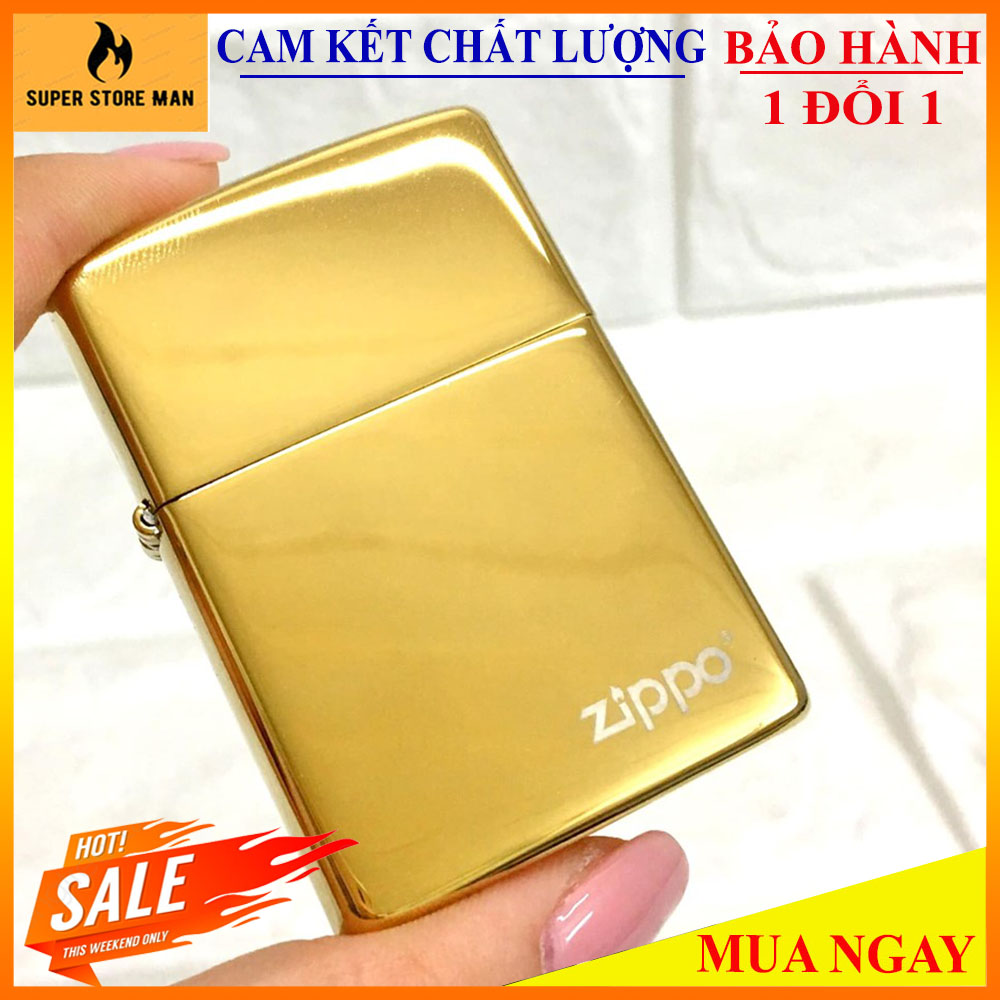 [HCM][HOT-SALE] Bật Lửa Hộp Quẹt ZIPP0-Mỹ - Mạ Chrome Cao Cấp – Có Tem Đỏ - ZIPP0 Mạ Chrome Trơn Bóng – Hàng Xịn-Full Box #Vàng