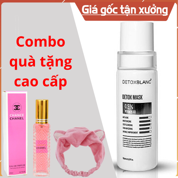 [HCM]Mặt Nạ Detox Blanc Thải Độc Dưỡng Trắng Ngăn Ngừa Mụn Nám Hiệu Quả Mặt Nạ Sủi Bọt Đào Thải Độc Tố Trên Da + Tặng kèm băng đô tai mèo nước hoa cao cấp
