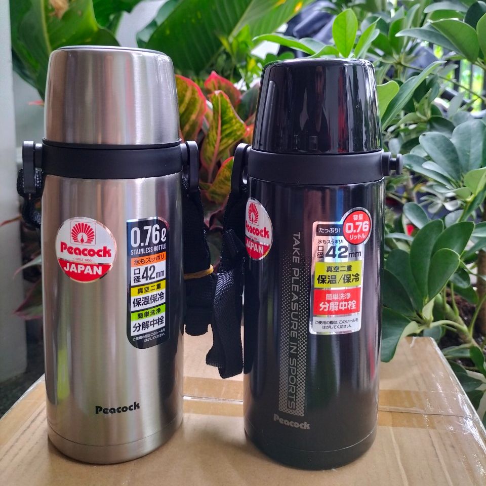 Bình giữ nhiệt Peacock 760ml - ASJ-80 hàng nhập khẩu cao cấp- màu đen