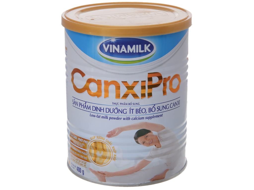 Sữa bột Vinamilk CanxiPro ít béo hộp 400g và 900g