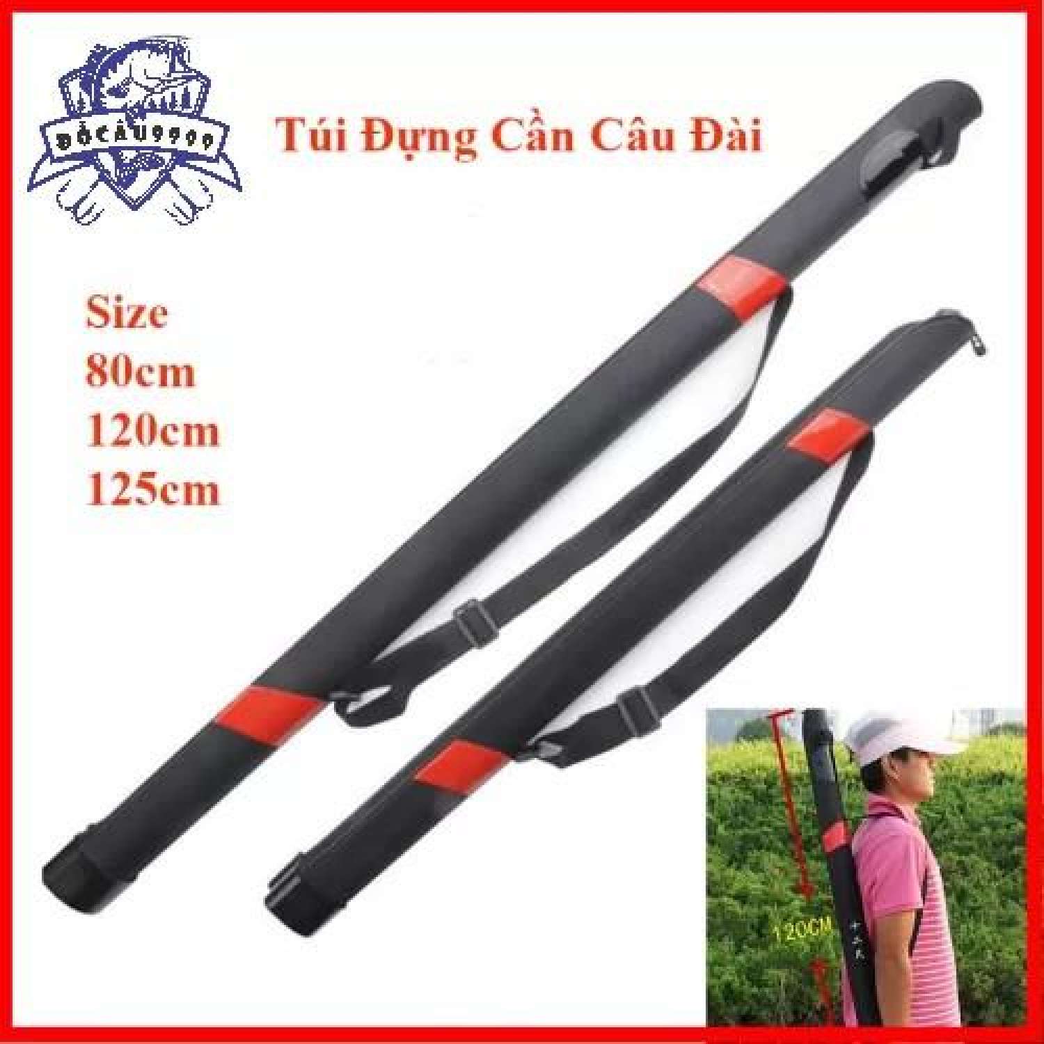Túi đựng cần câu tay 80cm 1m2 1m25, Túi đựng đồ câu cần câu tay, bao đựng cần, bao đựng cần câu đài - Đồ Câu 9999