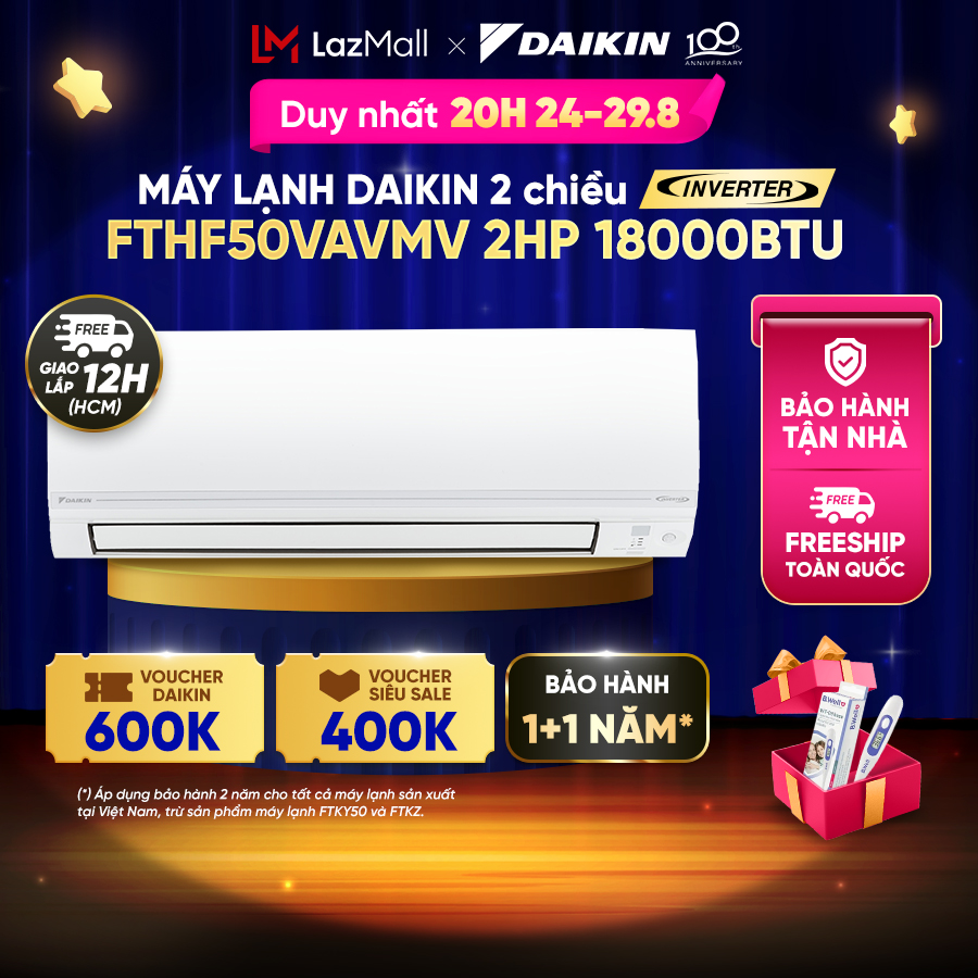 - máy lạnh/điều hòa daikin inverter 2 chiều fthf50vavmv - 2hp