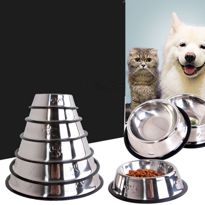 Bát chén ăn inox chống lật size 115cm dành cho chó mèo dưới 5kg