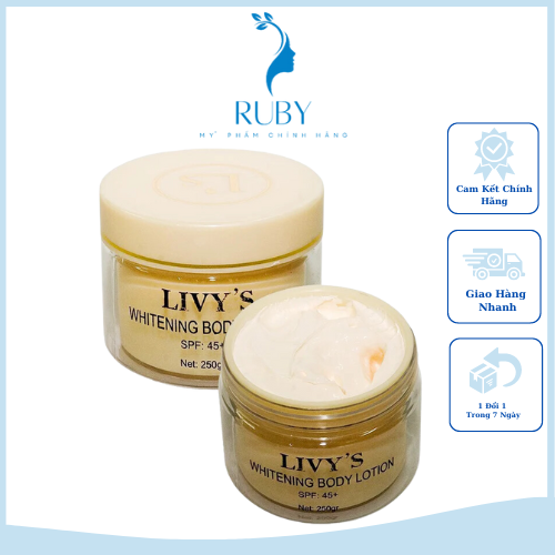 Kem body dưỡng trắng da Livy's Vàng