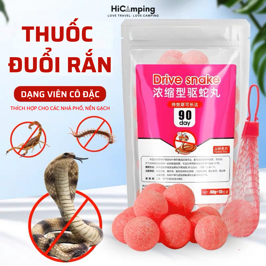 Thuốc đuổi rắn , thuốc diệt rắn dạng viên , cam kết hiệu quả 100%