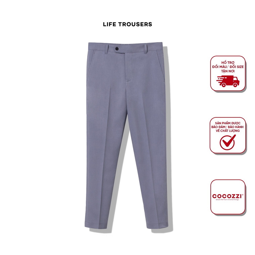 Quần âu nam Cocozzi Life trousers màu thạch nam form slim chất liệu kết
