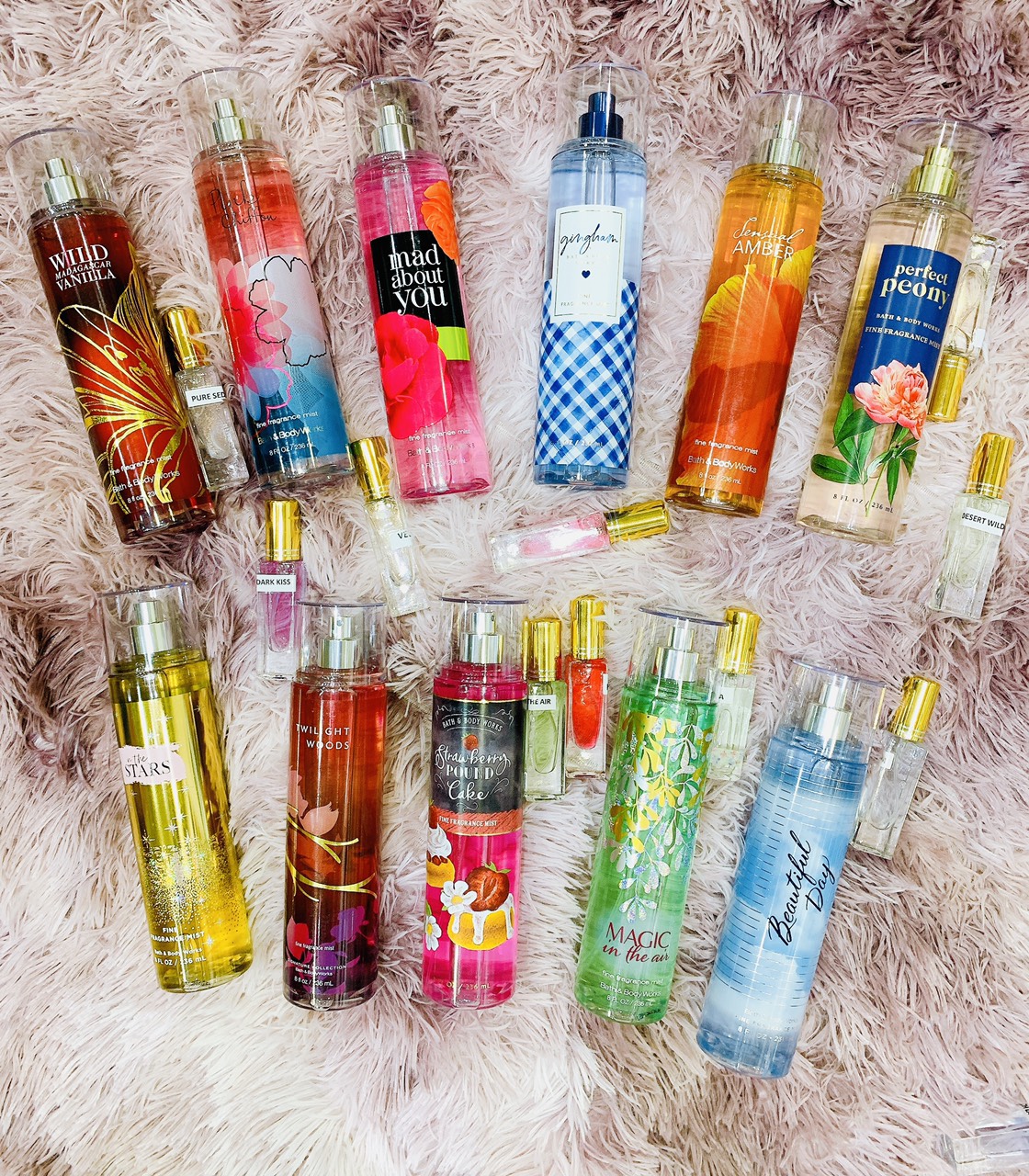 [ Phân loại- mini 33ml] Bộ sưu tập Sản phẩm Xịt thơm toàn thân lưu hương nước hoa Bath and Body Works