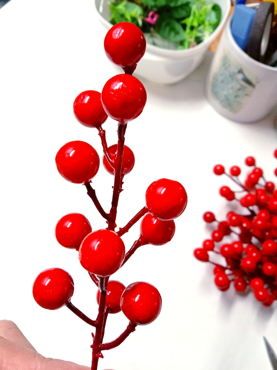 Cụm đào đông - trang trí - hoa lụa cao cấp