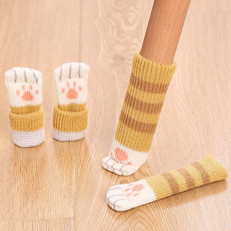 Bọc bảo vệ chân ghế , tay nắm cửa hình chân mèo dễ thương 2 lớp