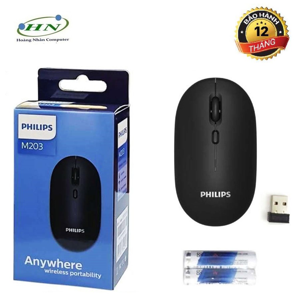 Chuột không dây wireless Philips M203 nhỏ gọn-thích hợp dùng văn phòng