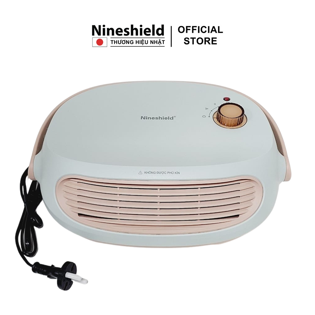 Máy sưởi gốm treo tường, để bàn Nineshield KB-6501 quạt sưởi am phòng tắm, phòng ngủ - Bảo Hành 1 năm