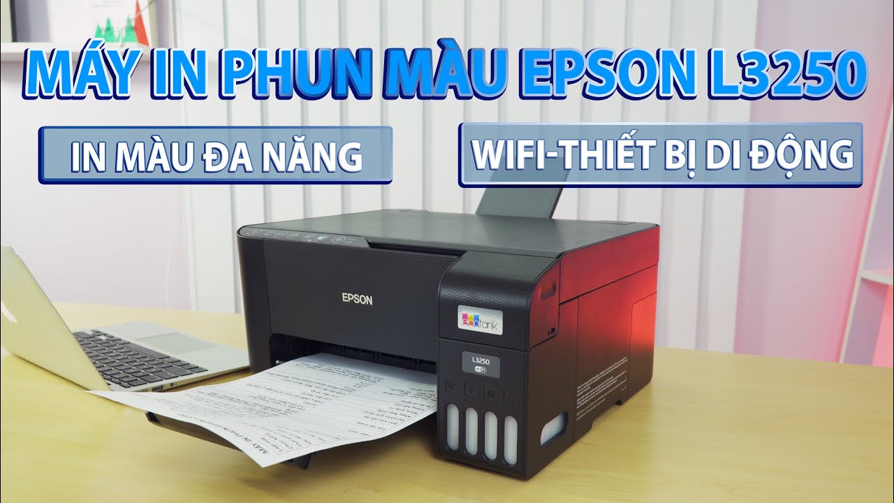 Epson L3250 - in màu - In  Scan Photocopy - Wifi , kèm 4 bình mực