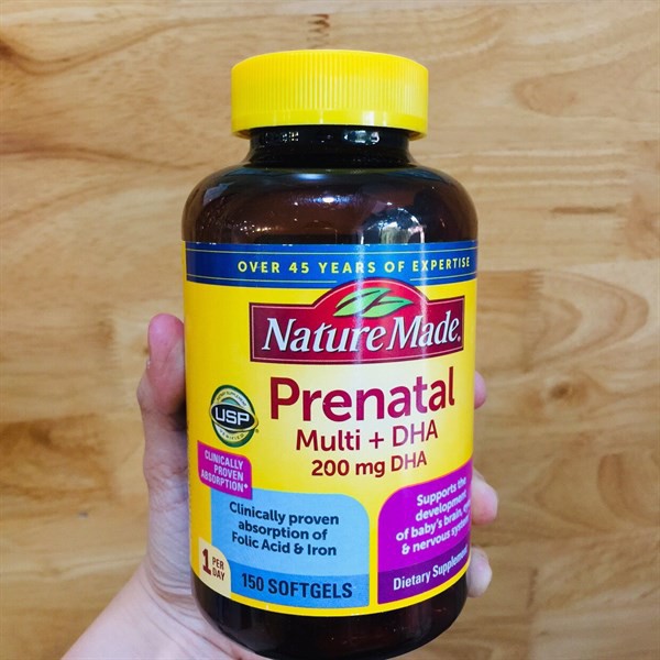 Vitamin nature made – prenatal multi +dha 150 viên _ hàng mỹ
