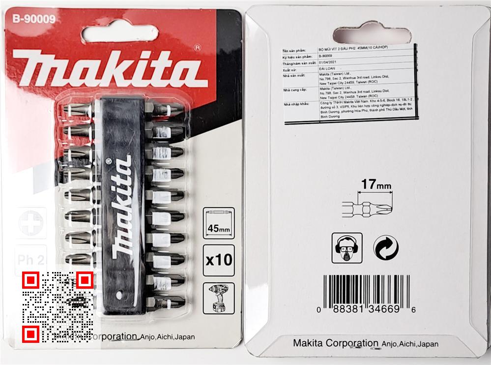 Mũi vít bake 2 đầu 45mm b-90009 makita