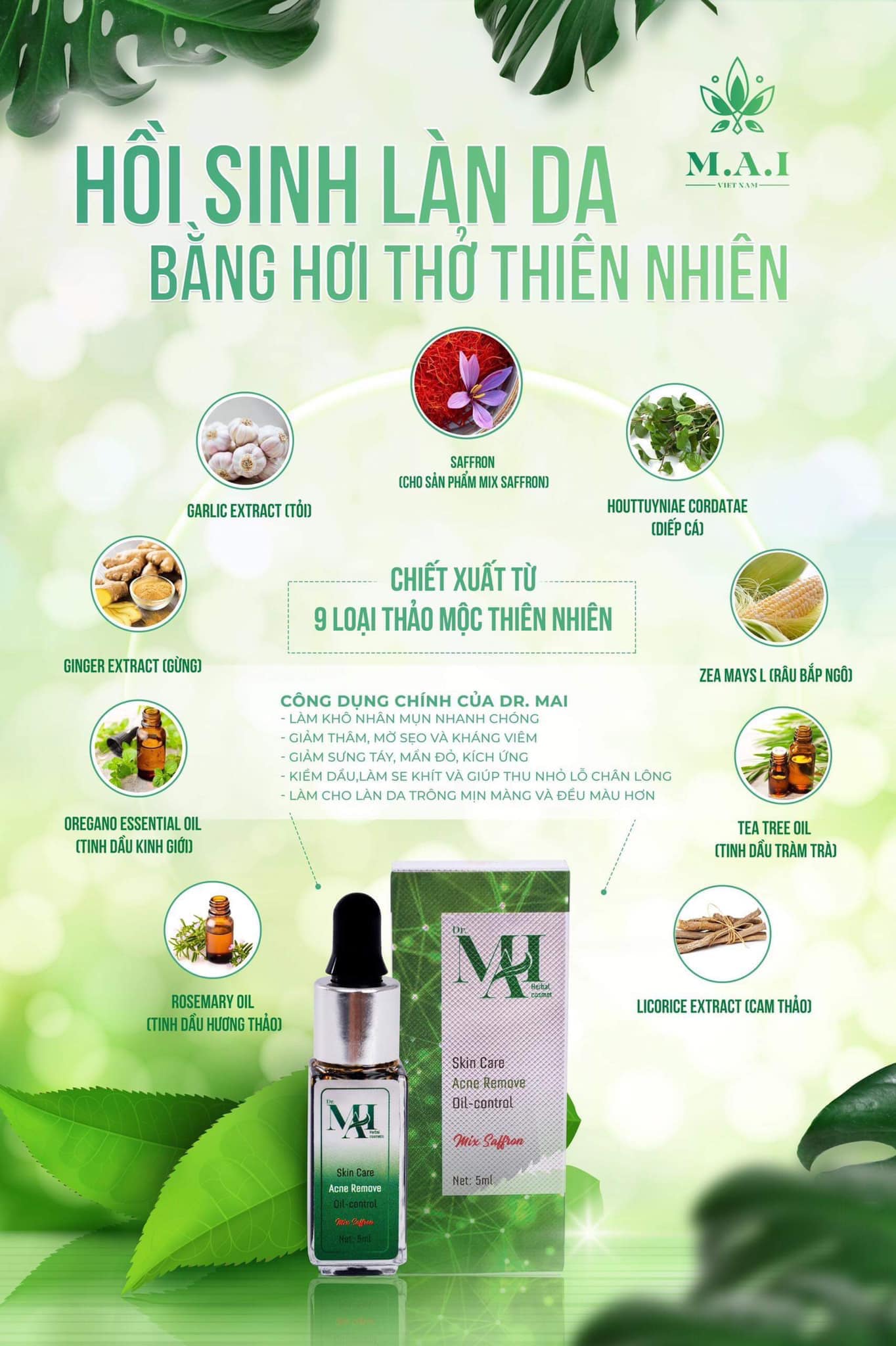 [HCM]Se rum giảm mun Dr.Mai Mix Saffron nhụy hoa nghệ tây (5ml) se rum Mix Saffron se rum nhụy hoa nghệ tây Mix Saffron se rum Dr.Mai Mix Saffron