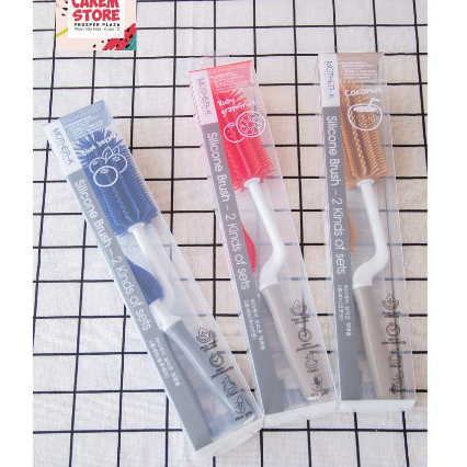 Bộ cọ bình sữa núm ti Silicone- Mother-K Hàn Quốc