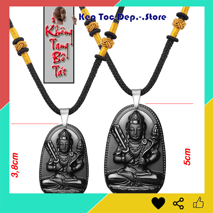 DÂY CHUYỀN HƯ KHÔNG TẠNG BỒ TÁT HỘ MỆNH TUỔI SỬU DẦN - Dây dù thái + mặt đá thạch anh