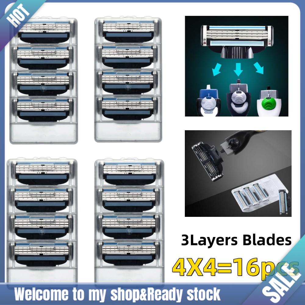 Total 16pcs for gillette mach3 3 layer 4pcs/set men shaver razor blade refills replacement for mens gift
